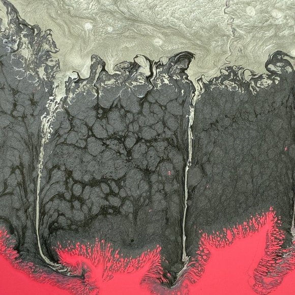 Passion Play - Original Art Poured Liquid Oil Paint Signed Painting 10”x10” - Picture 5 of 7